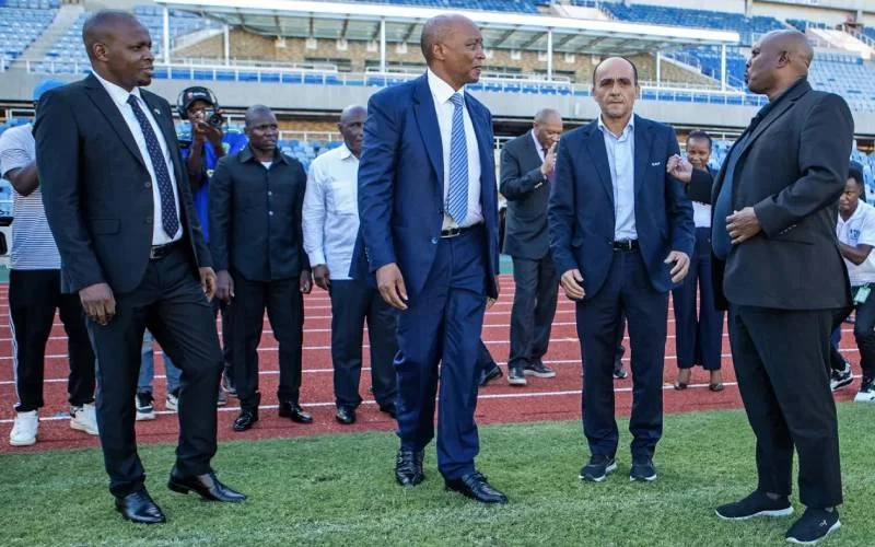 Patrice Motsepe inspects Benjamin Mkapa Stadium in Tanzania as CAF reviews preparations for AFCON 2027.