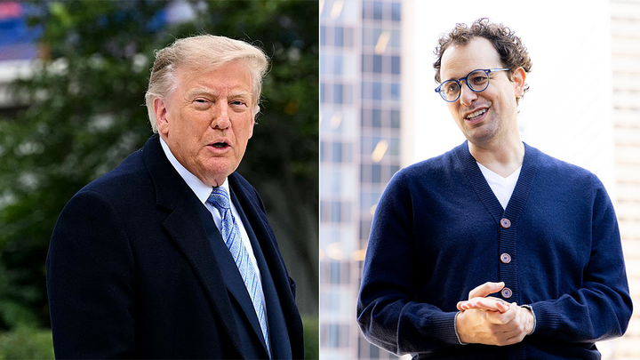 Donald Trump and Anthropic CEO Dario Amodei, whose planned White House dinner comes amid tensions over AI safeguards and military applications.